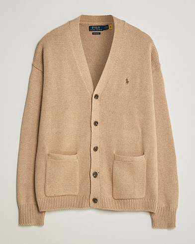 【Polo by Ralph Lauren】 CAMELHAIR カーディガンM Polo Ralph Lauren Cotton Cable Cardigan Camel Melange at