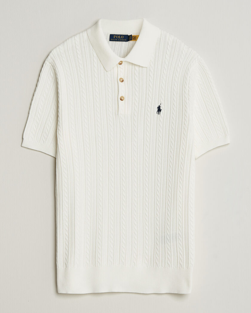 BEAMS PLUS Zip Knit Striped Polo Off White at CareOfCarl.com