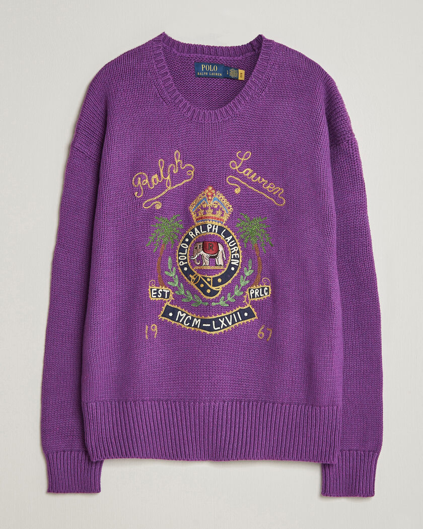 Polo Ralph Lauren Cotton Logo Sweater Purple Heahter – Purple