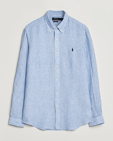Polo Ralph Lauren Custom Fit Linen Shirt Blue/White – Blue