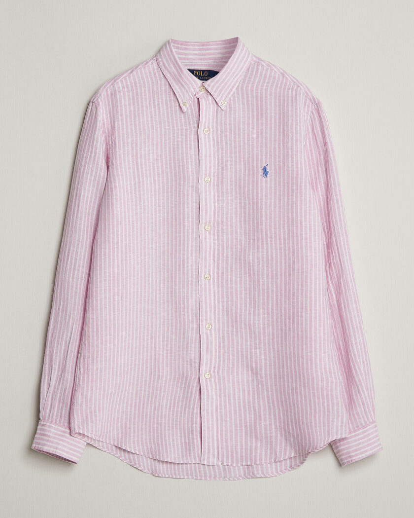 Polo Ralph Lauren Custom Fit Linen Shirt Pink/White – Pink