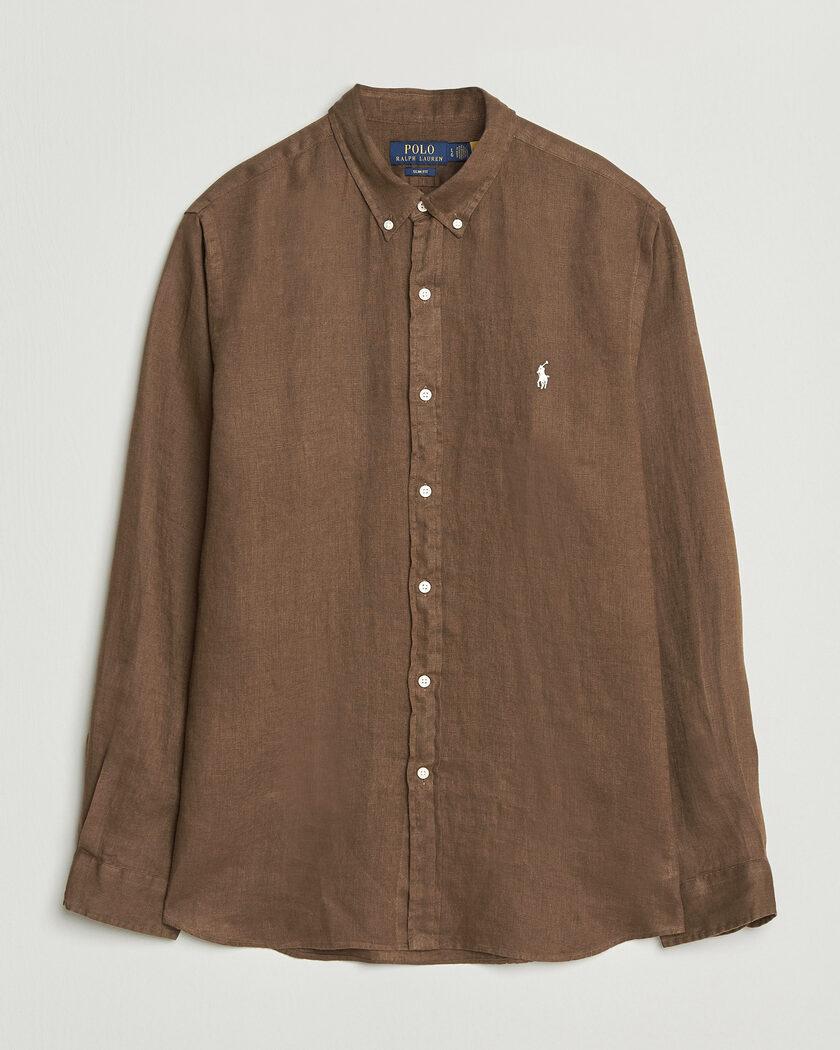 Lauren スウェードシャツ　ブラウン Polo Ralph Lauren Custom Fit Linen Button Down Chocolate Mousse at