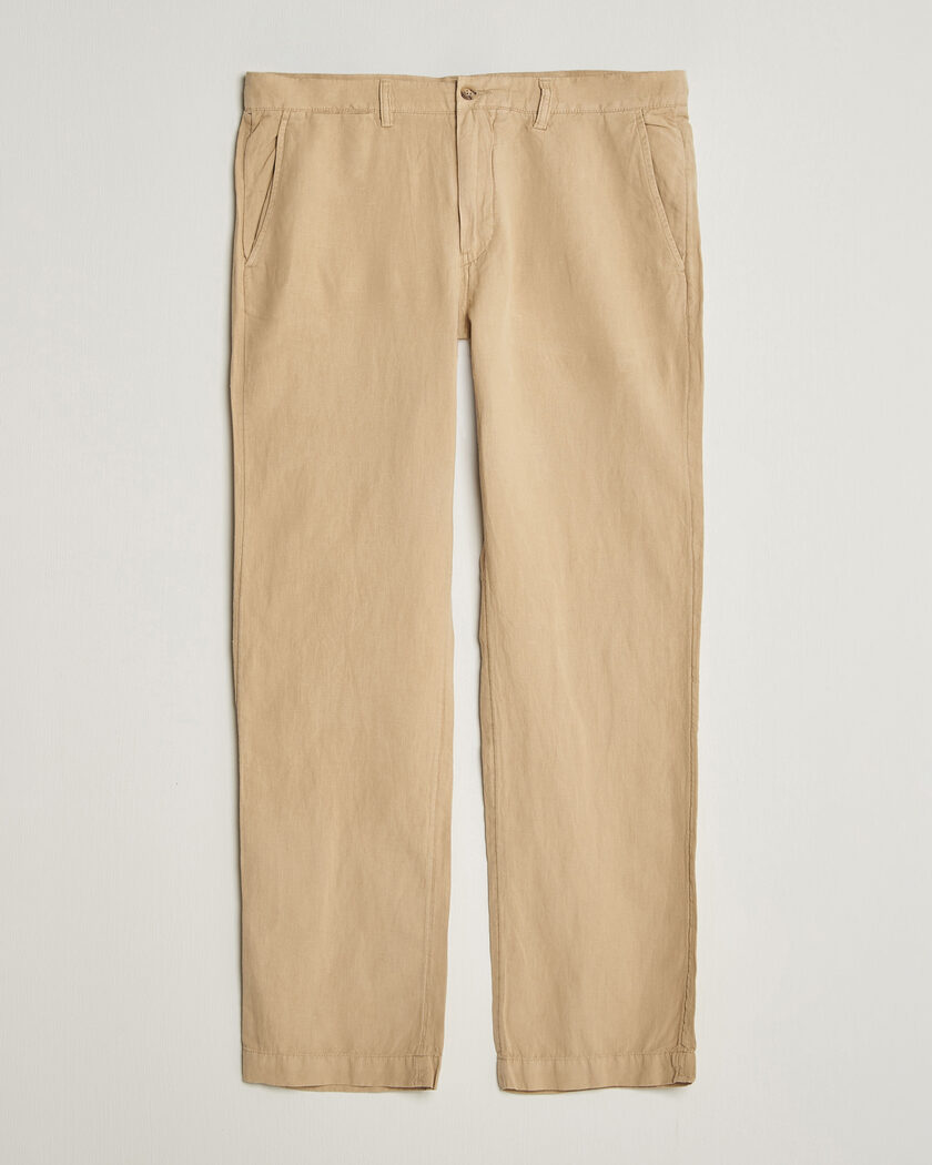 Polo Ralph Lauren Linen Pleated Trousers Coastal Beige at