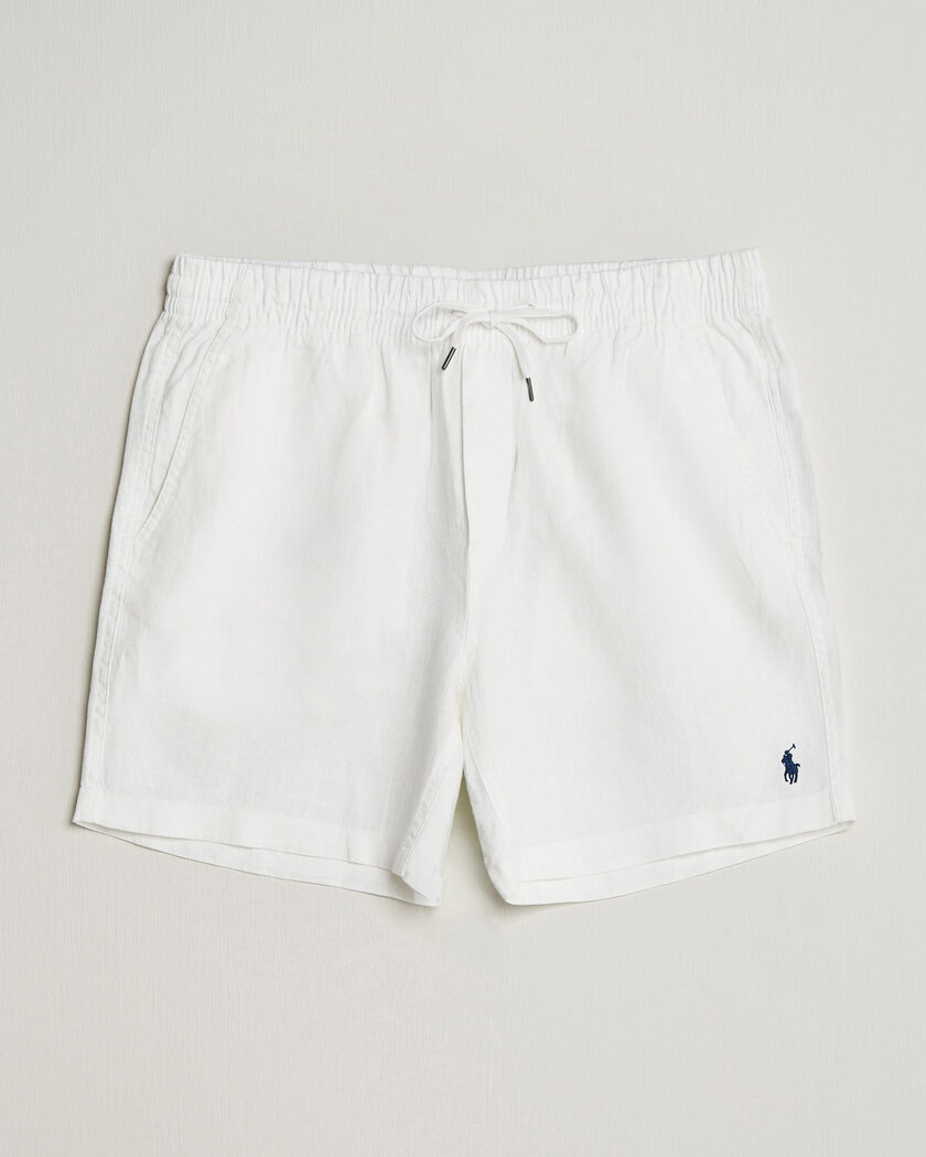 Polo Ralph Lauren Dyed Linen Shorts White - Size: S / Mens clothing
