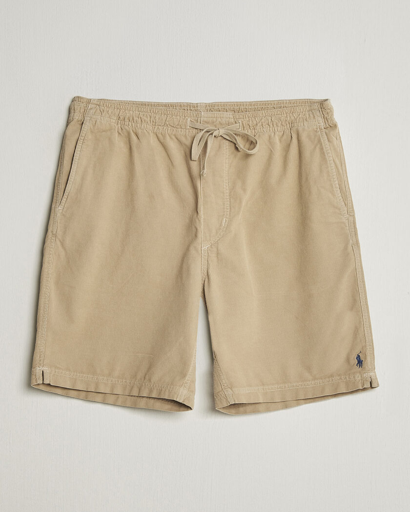 Ralph Lauren Purple Label Silk/Linen Drawstring Shorts Cream at