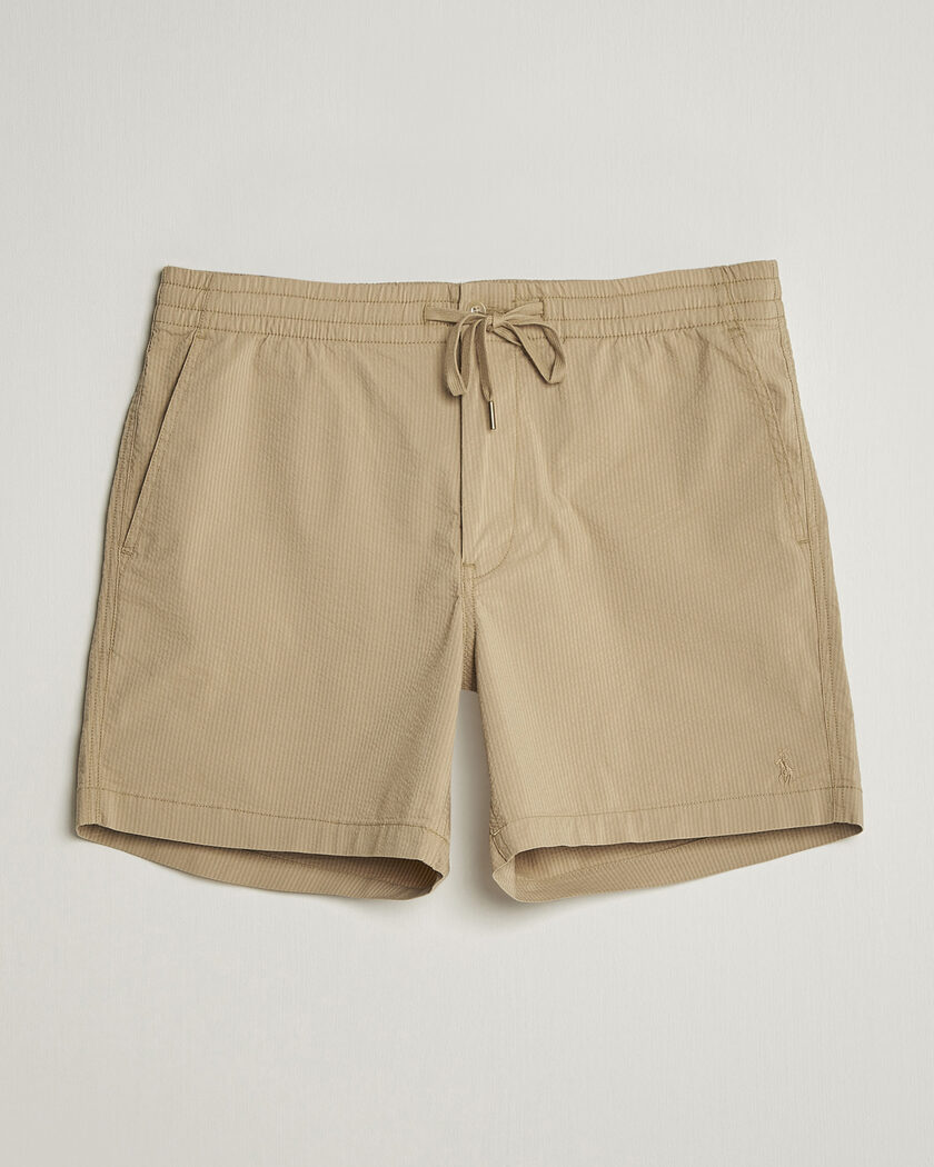 Ralph Lauren Purple Label Silk/Linen Drawstring Shorts Cream at