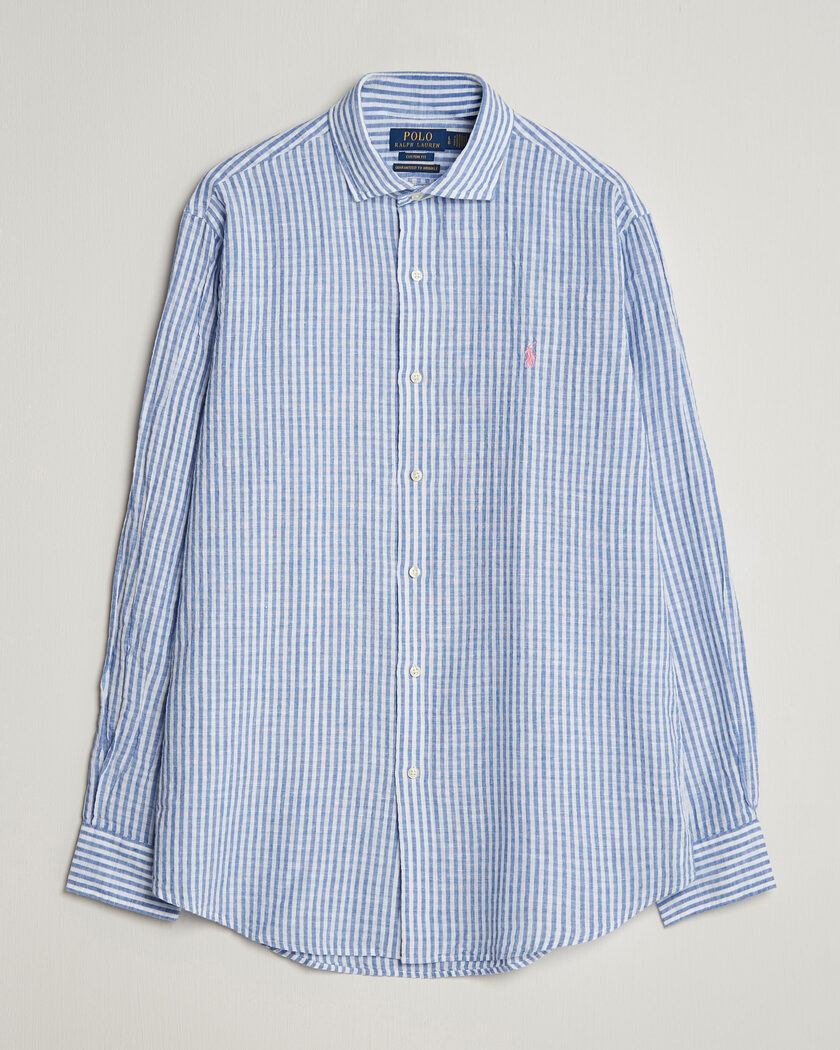 Polo Ralph Lauren Cotton/Linen Seersucker Shirt Blue/White – Blue