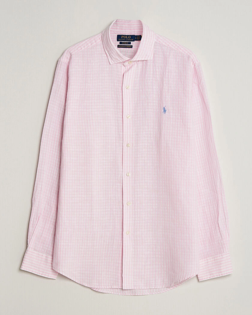 Polo Ralph Lauren Cotton/Linen Seersucker Shirt Pink/White – Pink