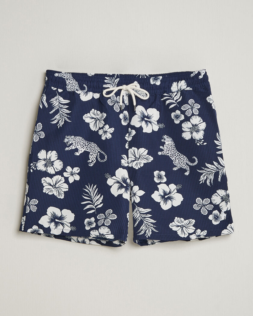  Polo Ralph Lauren Traveler Mid Trunk Seersucker Jaguar Tropical – Blue