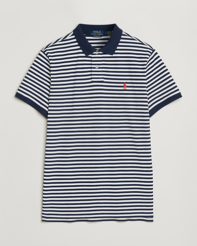 Polo Ralph Lauren Custom Slim Fit Striped Polo Navy/White – Blue