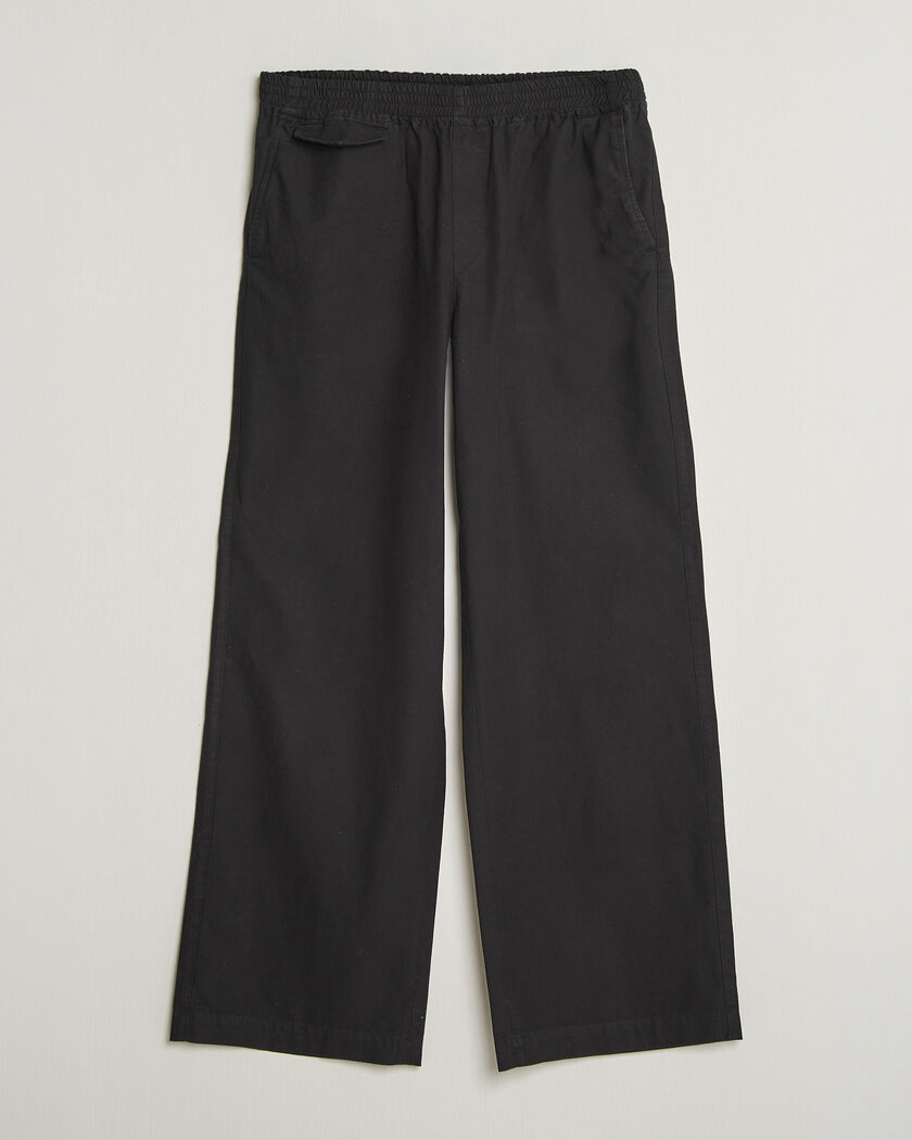 Auralee Wool/Linen Ox Drawstring Pants Black at CareOfCarl.com