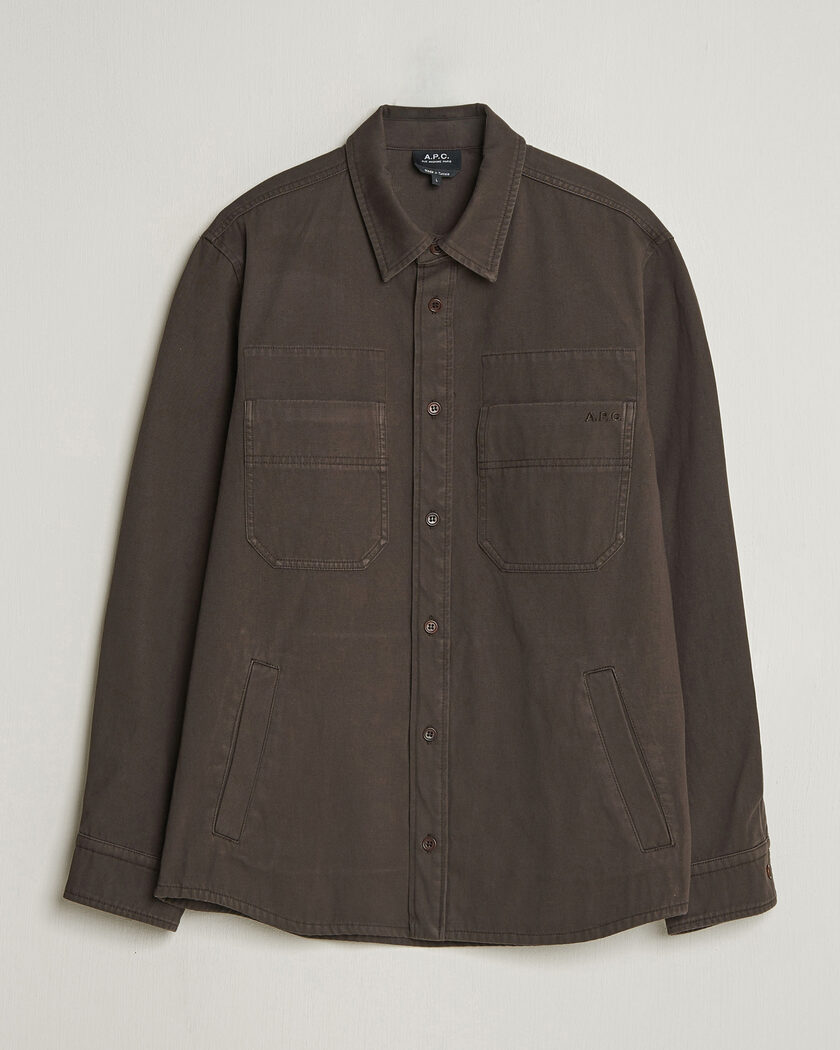 A.P.C. Noah Cotton Overshirt Dark Brown – Brown