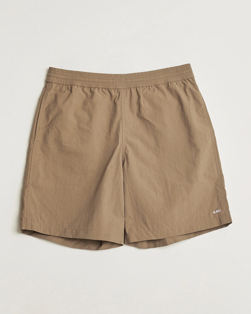 A.P.C. Rio Drawstring Shorts Dark Beige – Beige