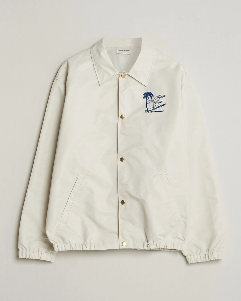 Drôle de Monsieur Palmier Slogan Coach Jacket Off White – White