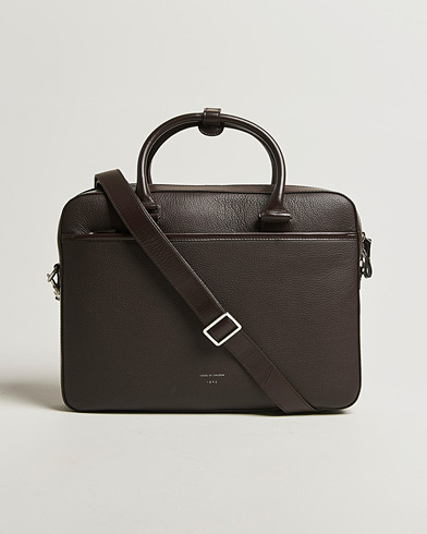 Loake 1880 Westminster Grain Leather Briefcase Dark Brown at