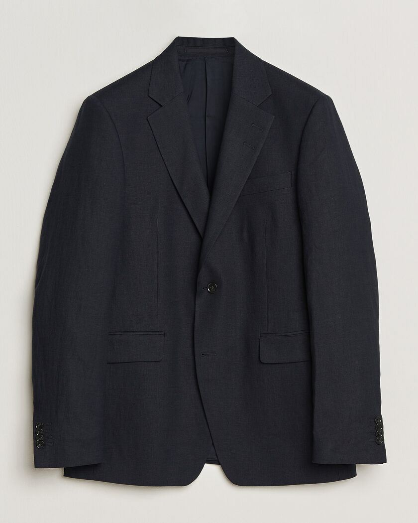 Gaiola Napoli Wool/Linen Blazer Blue 46 at CareOfCarl.com