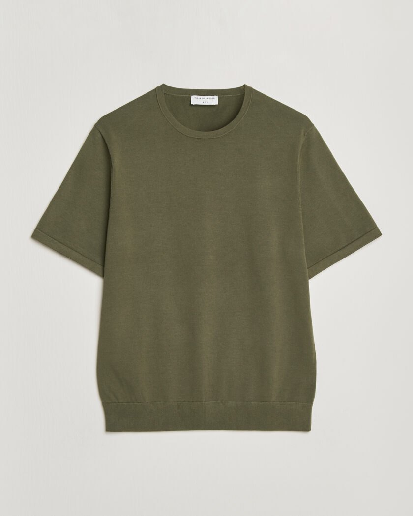 Tiger of Sweden Connor Cotton Knitted T-Shirt Kalamata Green – Green