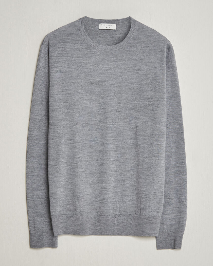 Tiger of Sweden Connor Crew Neck Pullover Grey Melange – Grey