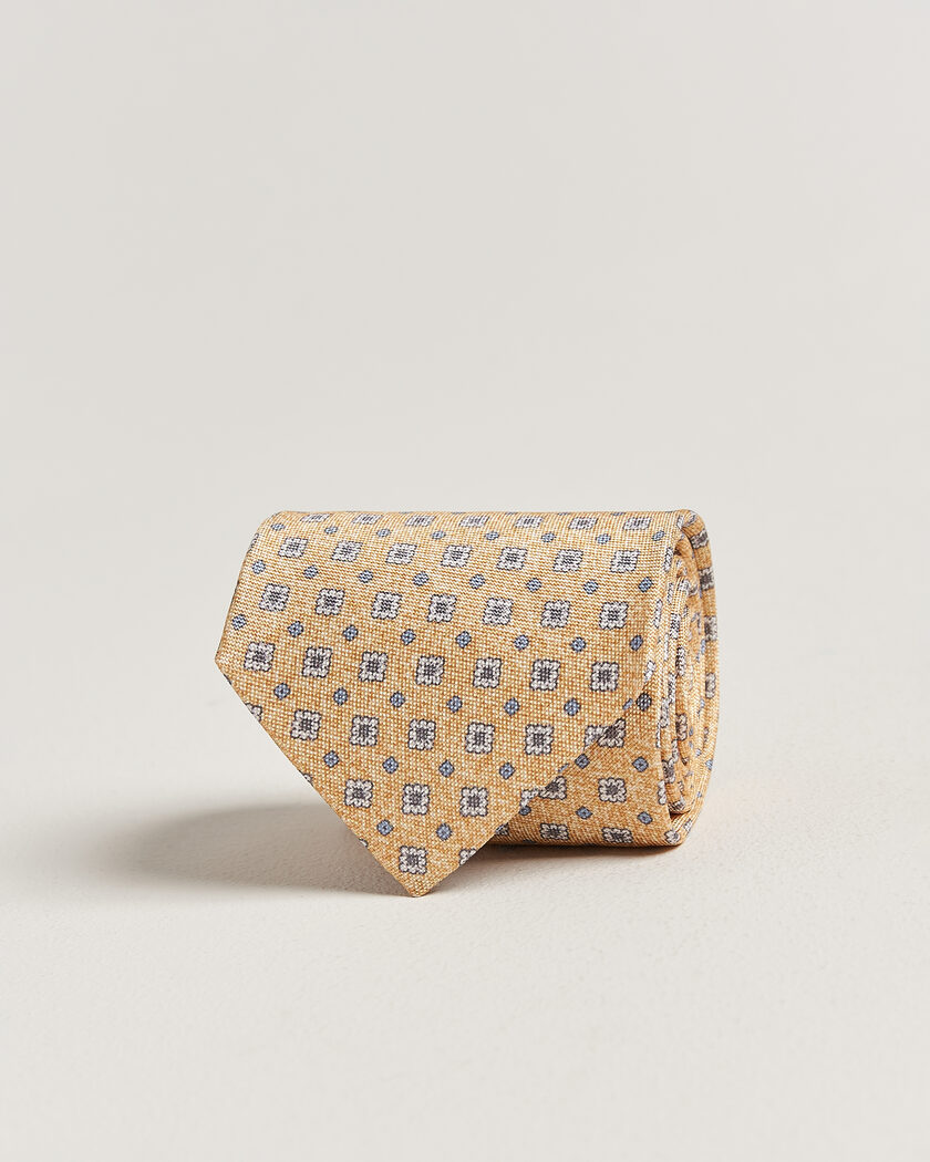 Amanda Christensen Silk Oxford 8cm Flower Tie Yellow – Yellow