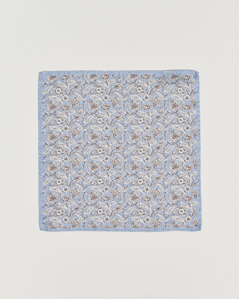 Amanda Christensen Silk Oxford Large Flower Pocket Square Blue – Blue