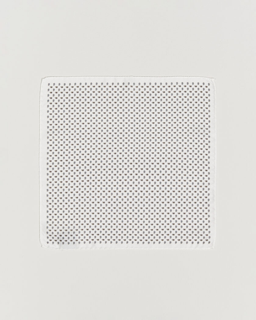 Amanda Christensen Silk Oxford Pocket Square White – White