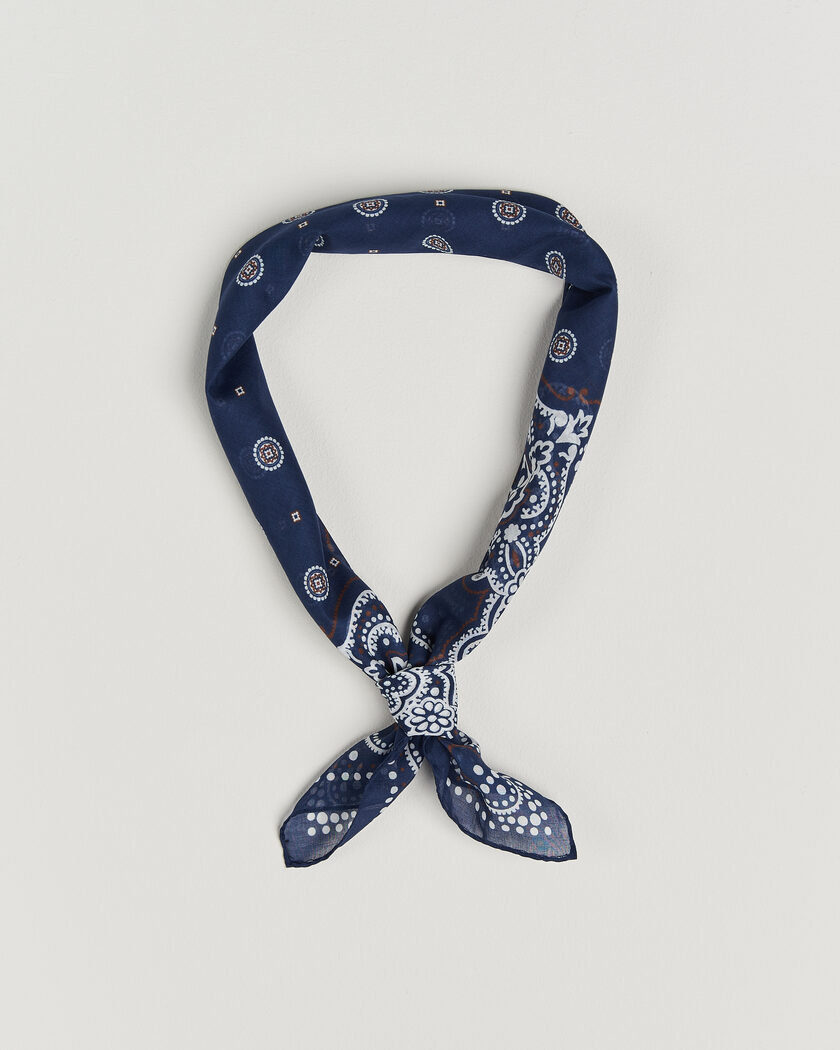 Amanda Christensen Cotton Voilé Medallion Bandana Navy – Blue