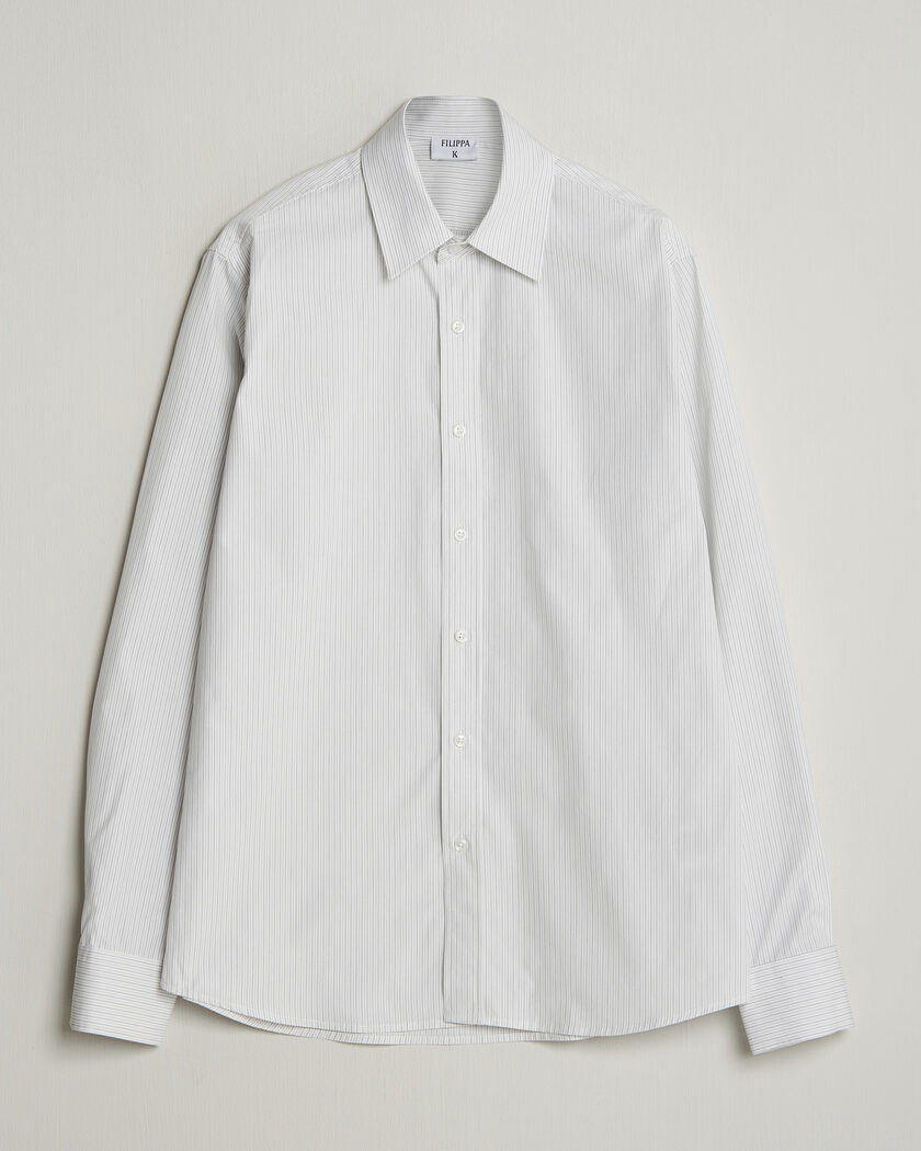 Filippa K Cotton Poplin Striped Shirt White/Black – White