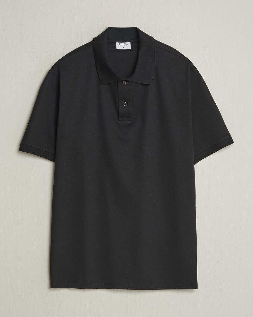 Filippa K Technical Cotton Polo Black – Black