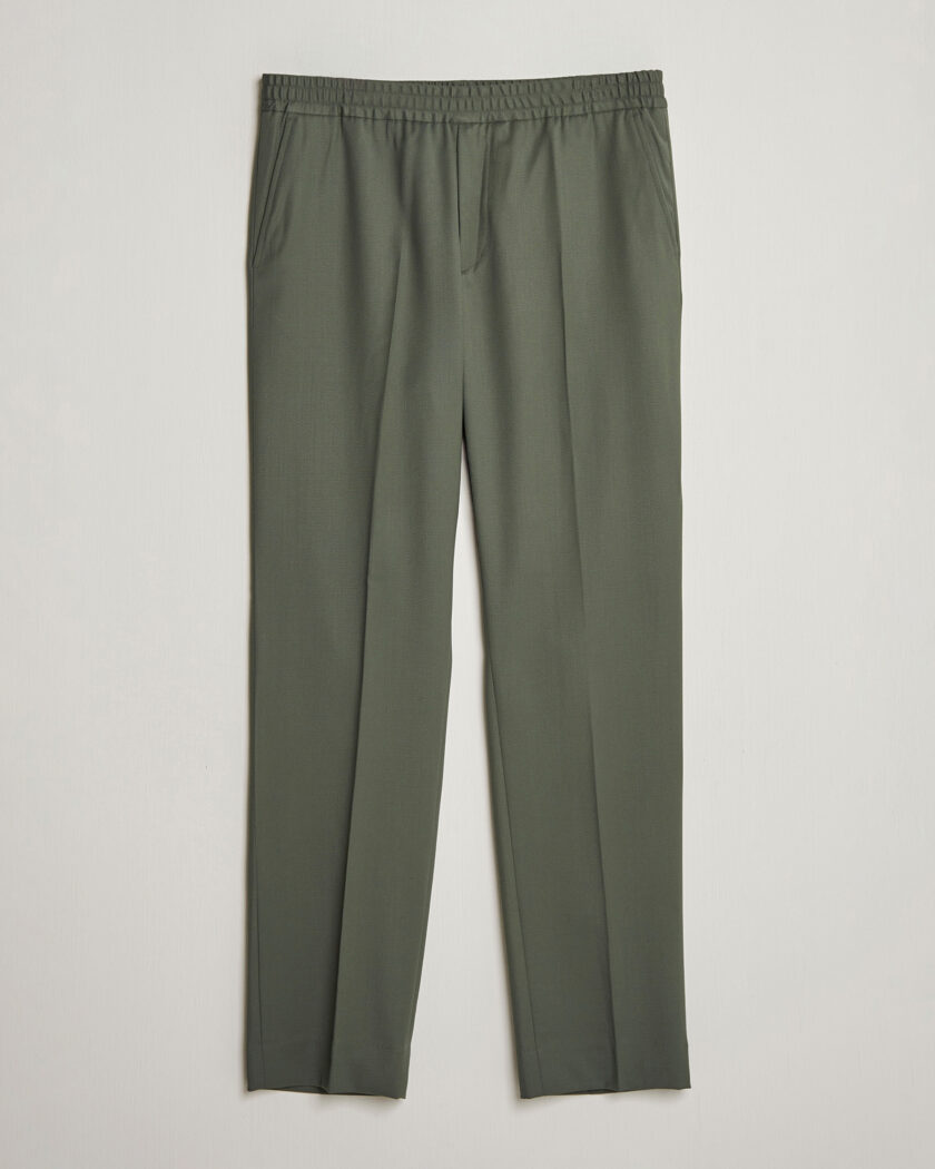 Filippa K Theo Relaxed Wool Trousers Grey Green – Green