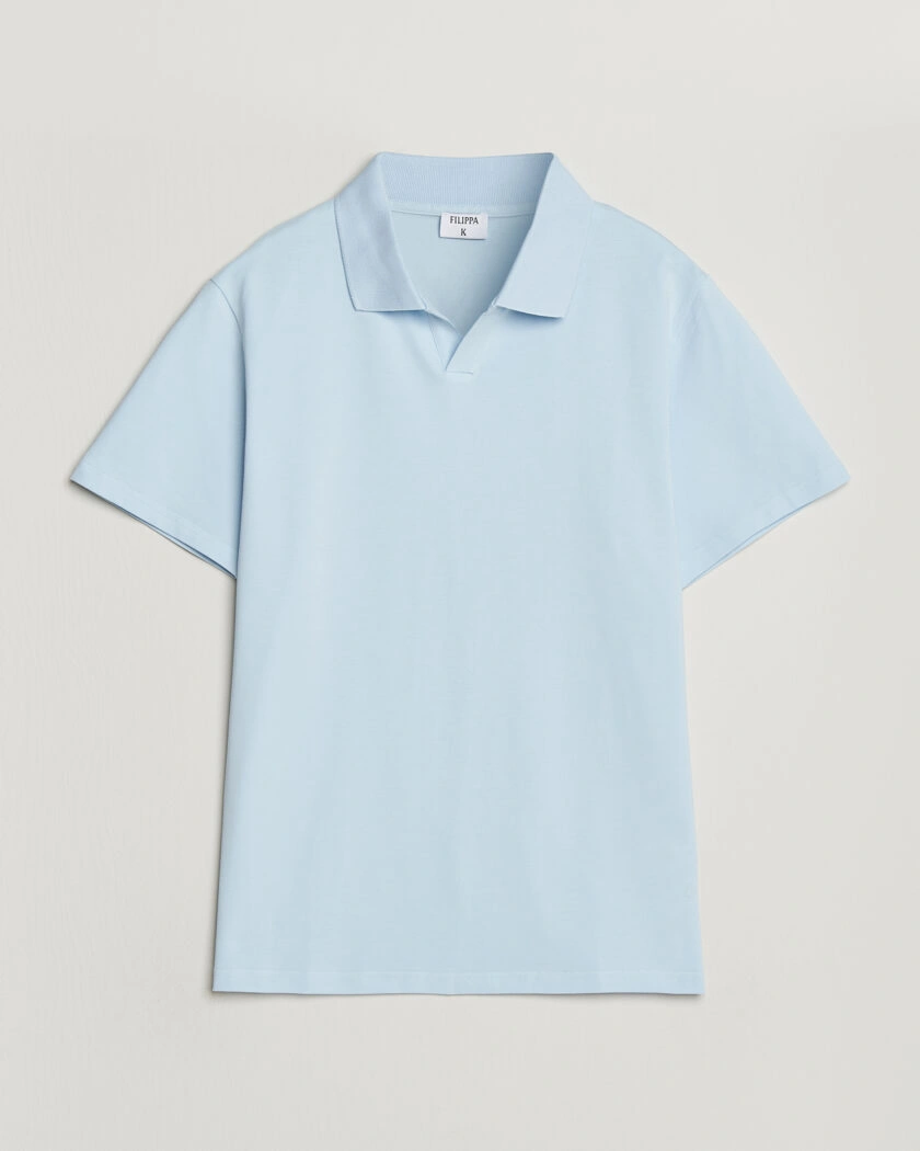 Filippa K Soft Lycra Polo T-Shirt Frost Blue – Blue