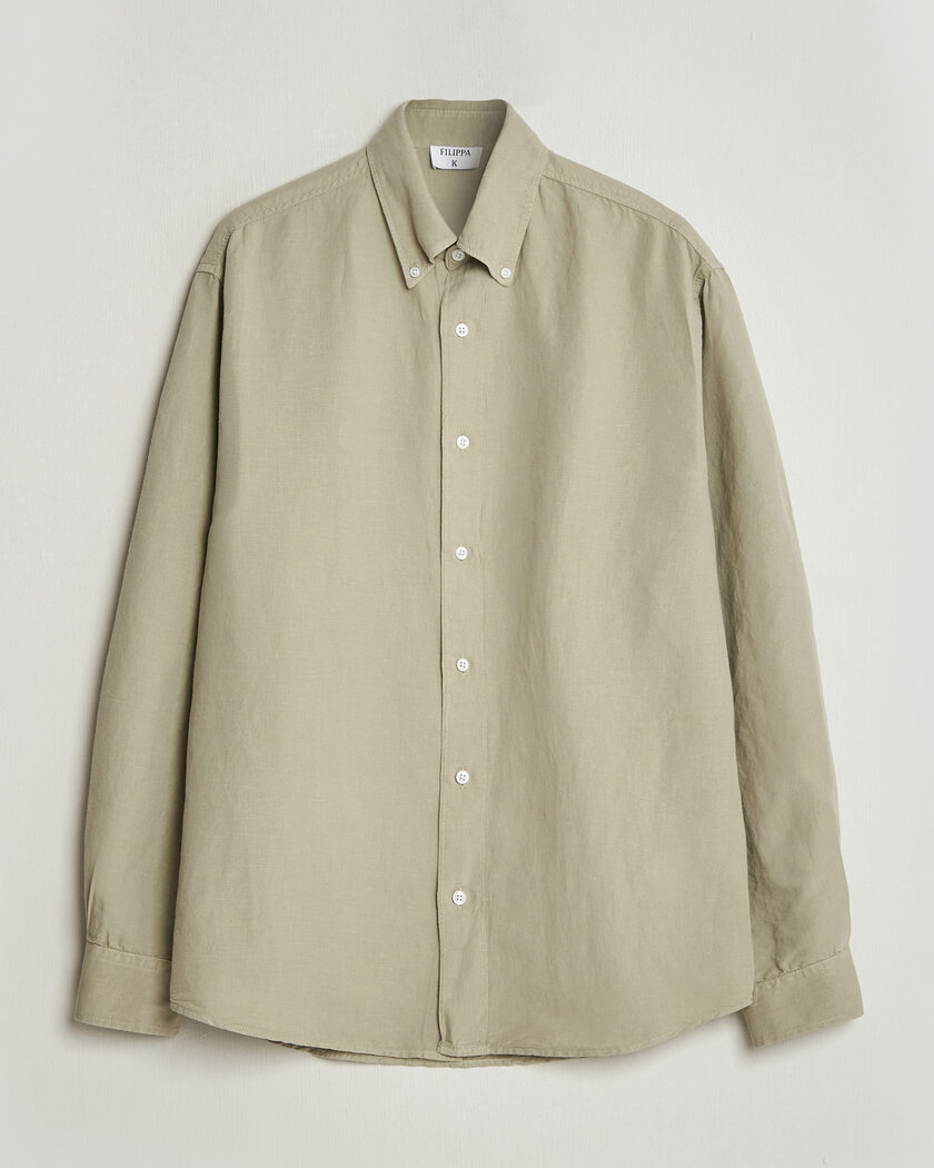 Filippa K Relaxed Cotton/Linen Shirt Light Green – Green