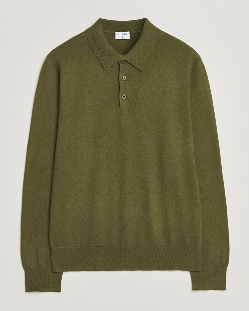 Auralee Cashmere/Silk Skipper Polo Beige at CareOfCarl.com