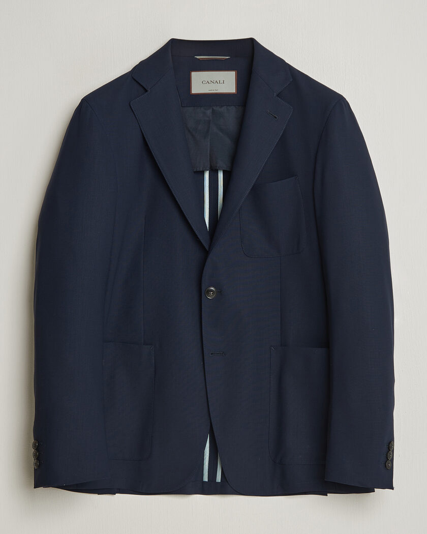 Boglioli K Jacket Wool Hopsack Classic Blazer Navy at CareOfCarl.com