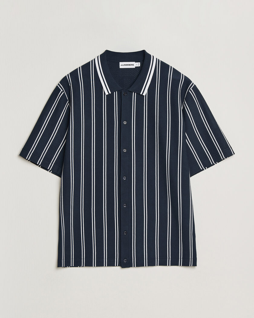 J.Lindeberg Rue Knit Short Sleeve Shirt JL Navy – Blue