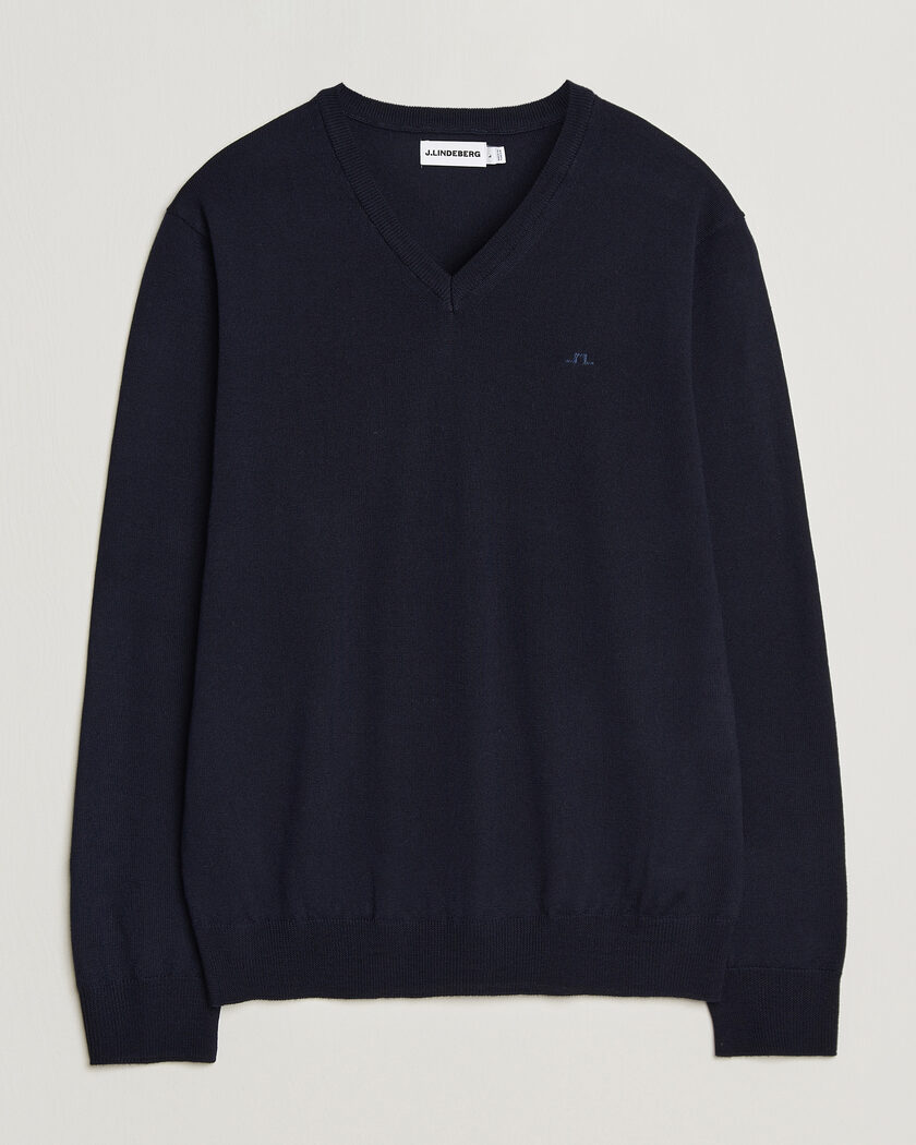 John Smedley Bobby Extra Fine Merino V-Neck Pullover Midnight at