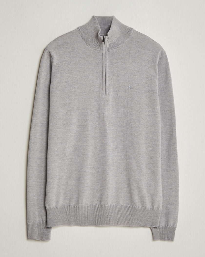 Brunello Cucinelli 2 Ply Cashmere Half Zip Light Grey at