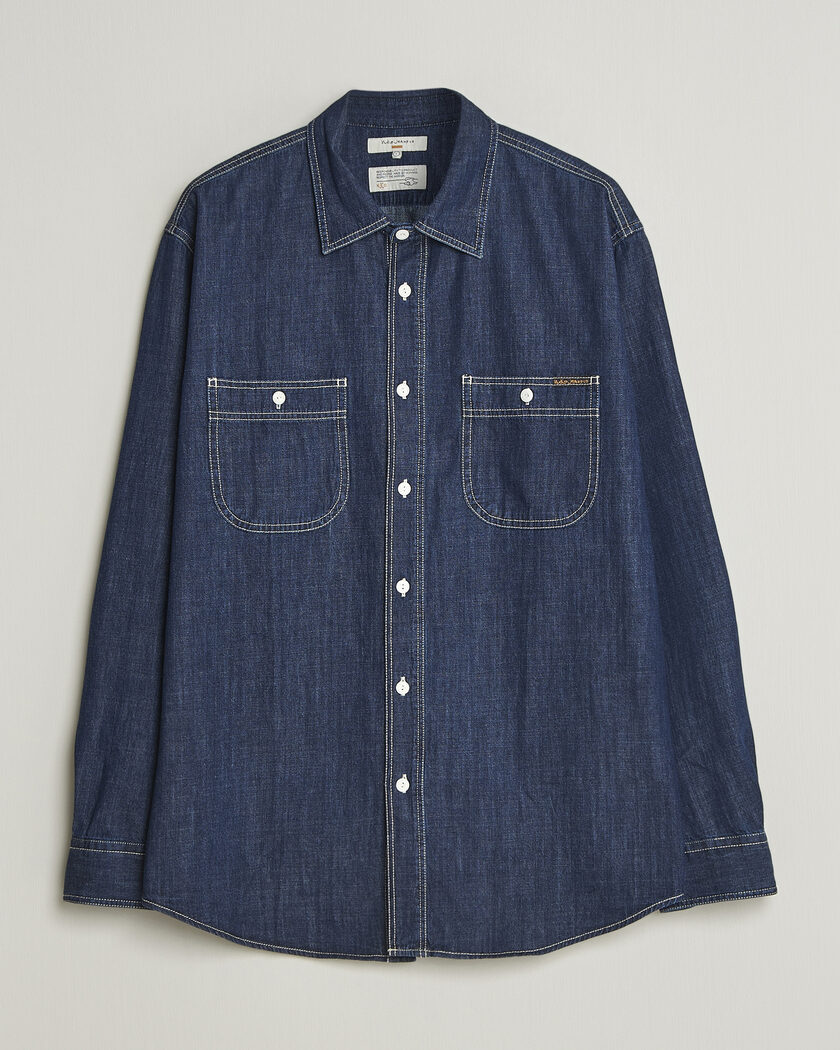 Brunello Cucinelli Denim Western Shirt Navy at CareOfCarl.com