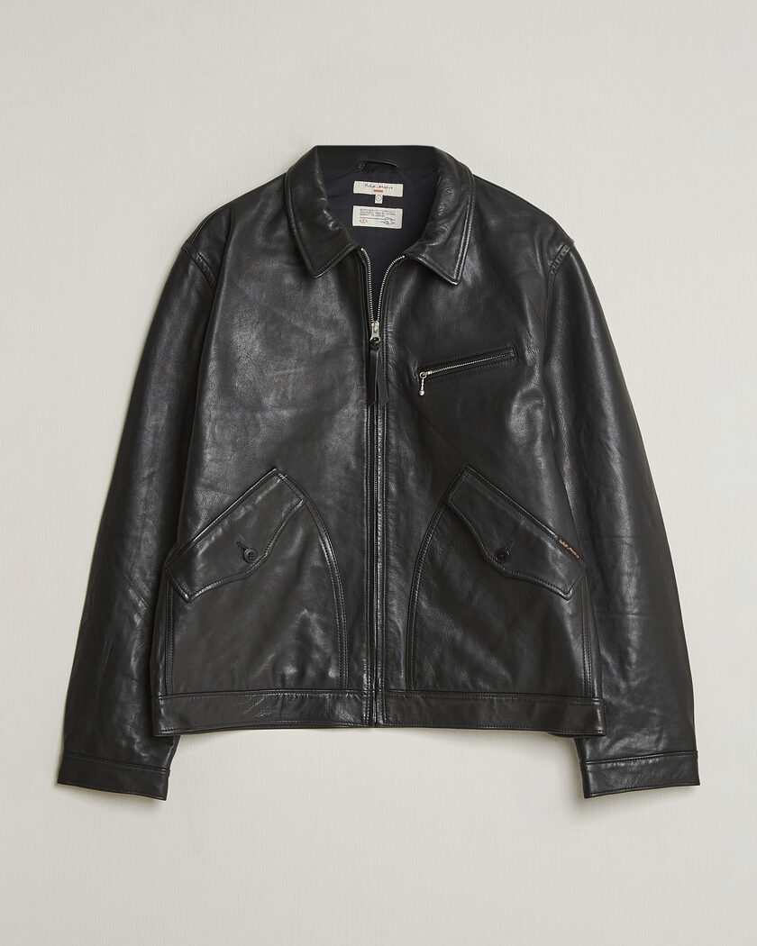 Nudie Jeans Eddy Rider Leather Jacket Black at CareOfCarl.com