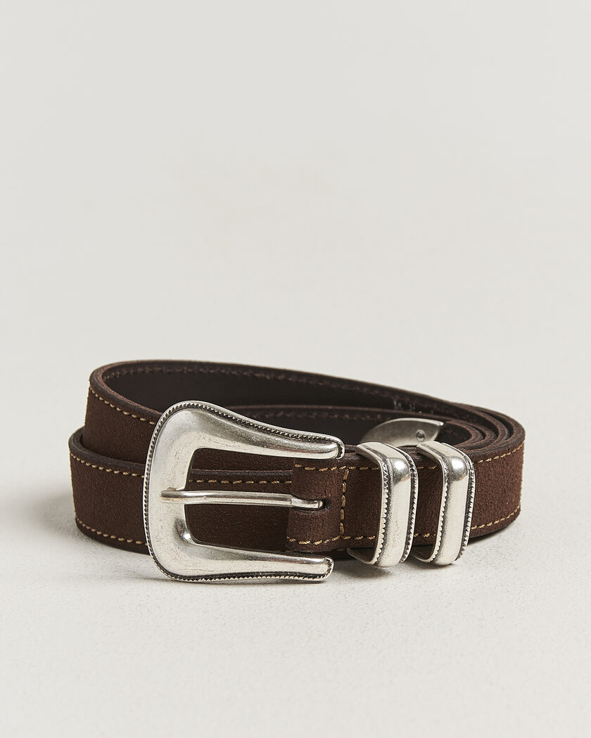 Nudie Jeans Western Suede Belt Dark Brown – Brown