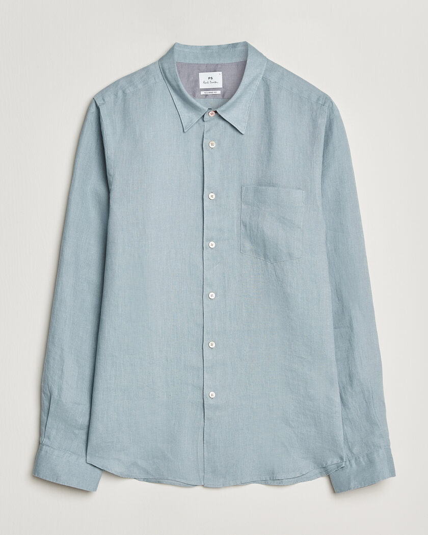 PS Paul Smith Tailored Fit Linen Shirt Light Blue – Blue