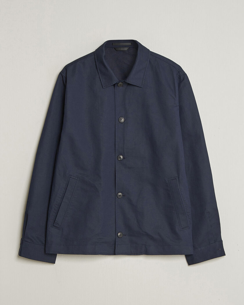Sunspel Cotton/Linen Jacket Navy – Blue