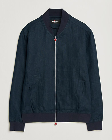 Kiton Unlined Linen Bomber Jacket Navy – Blue