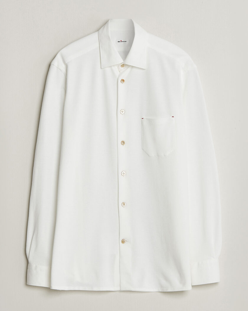 Kiton Jersey Piquet Shirt White – White