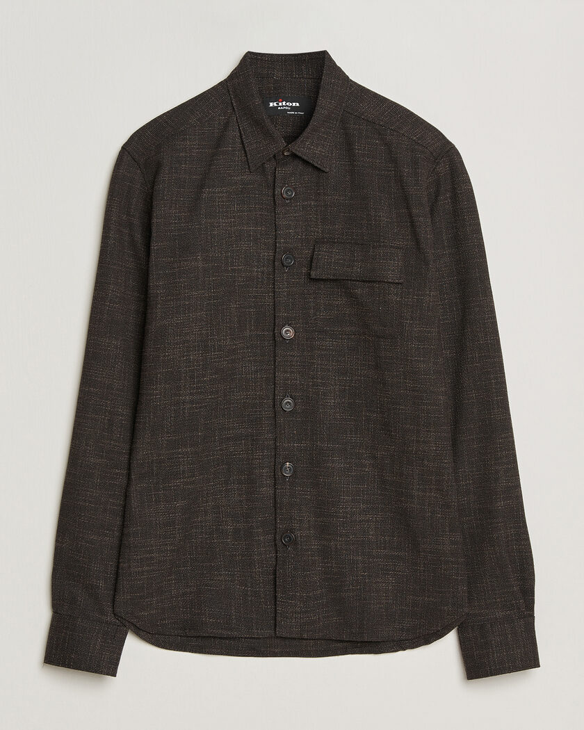 Jil Sander Wool Gabardine Zip Shirt Black at CareOfCarl.com