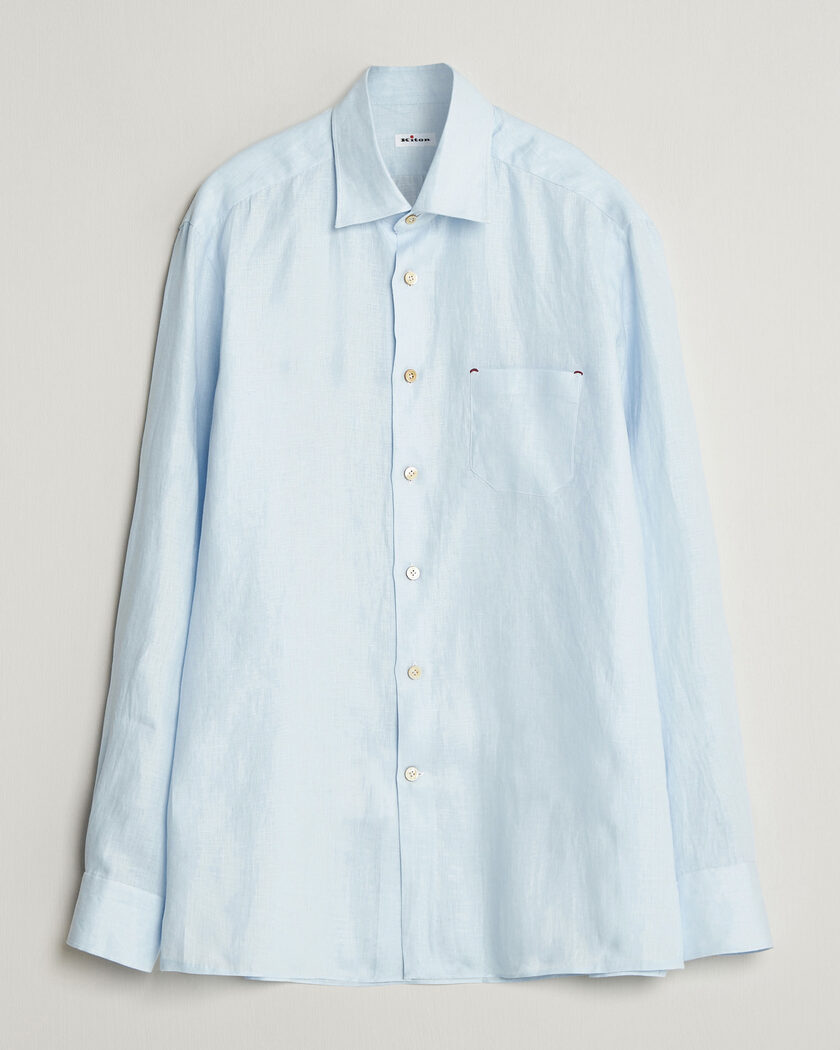 Kiton Linen Sport Shirt Light Blue – Blue