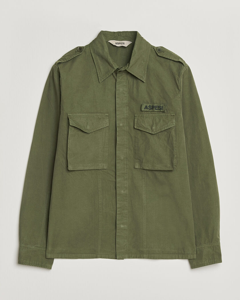 Altea Linen Chore Jacket Military at CareOfCarl.com