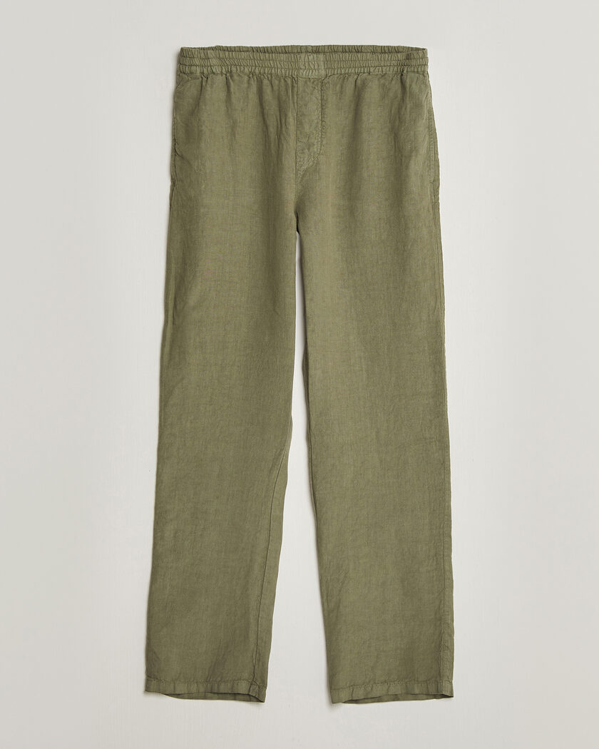 Incotex Regular Fit Comfort Cotton/Linen Trousers Dark Grey at