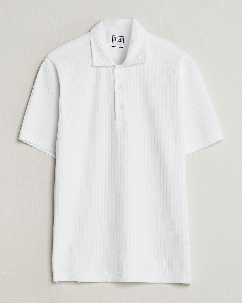 Fedeli Rib Terry Polo White – White