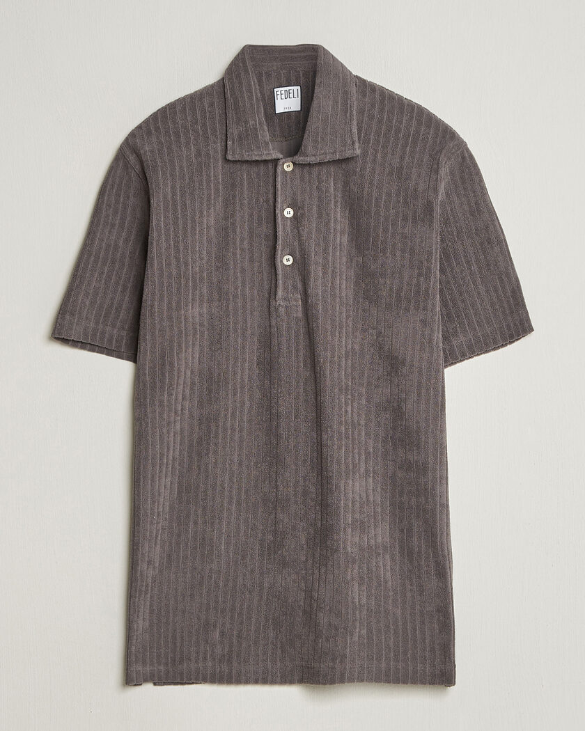 John Smedley Leyburn Merino/Sea Island Cotton Polo Sepia Green at