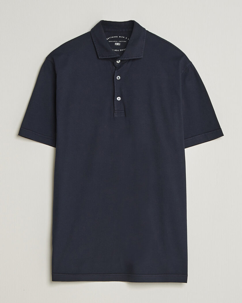 Fedeli Zero Organic Cotton Polo Navy – Blue